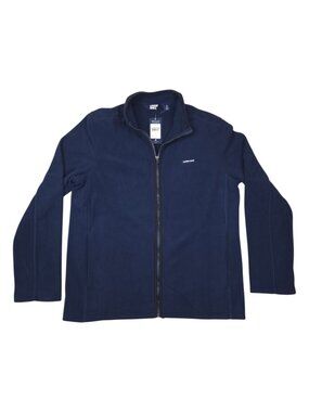 Lands End Fleece Full Zip Jacket Mens Medium Soft Lightweight Navy Blue